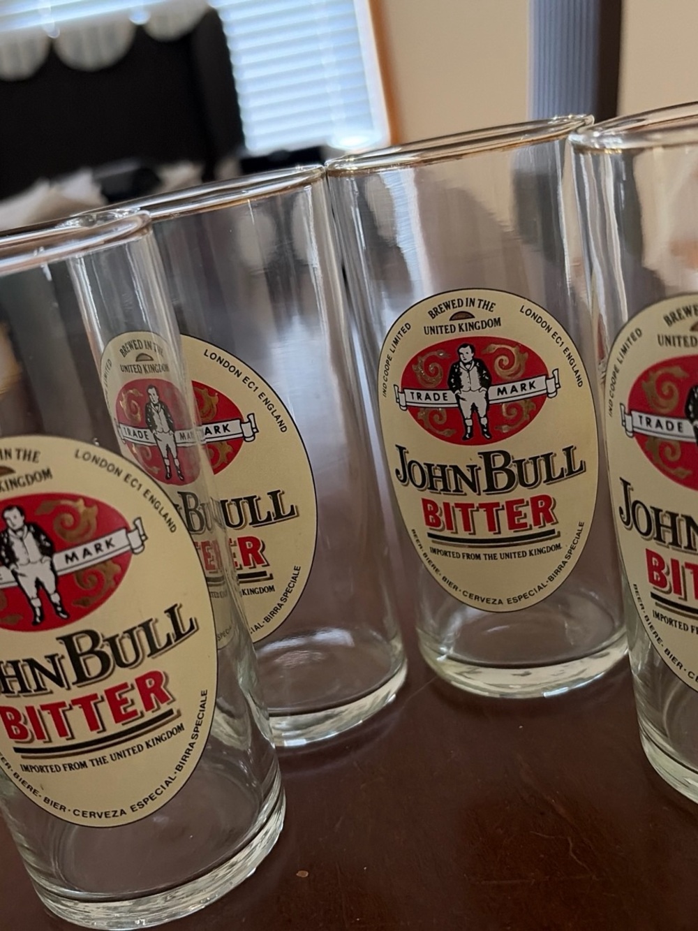 Bitter Red & Cream Branded Glass - Set of Glasses